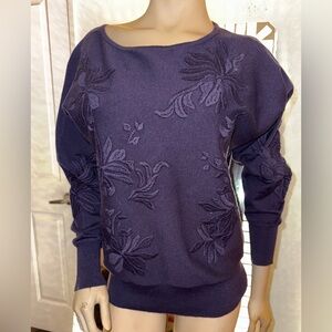 Chico's Blue Floral Sweater